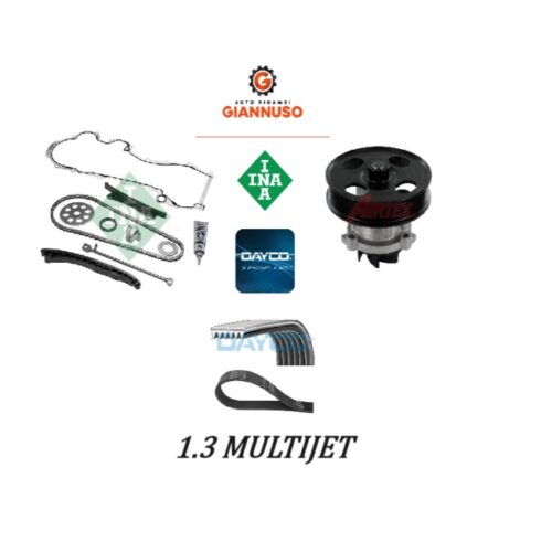 Kit Catena Distribuzione con Pompa acqua e cinghia Servizi 1.3 Multijet